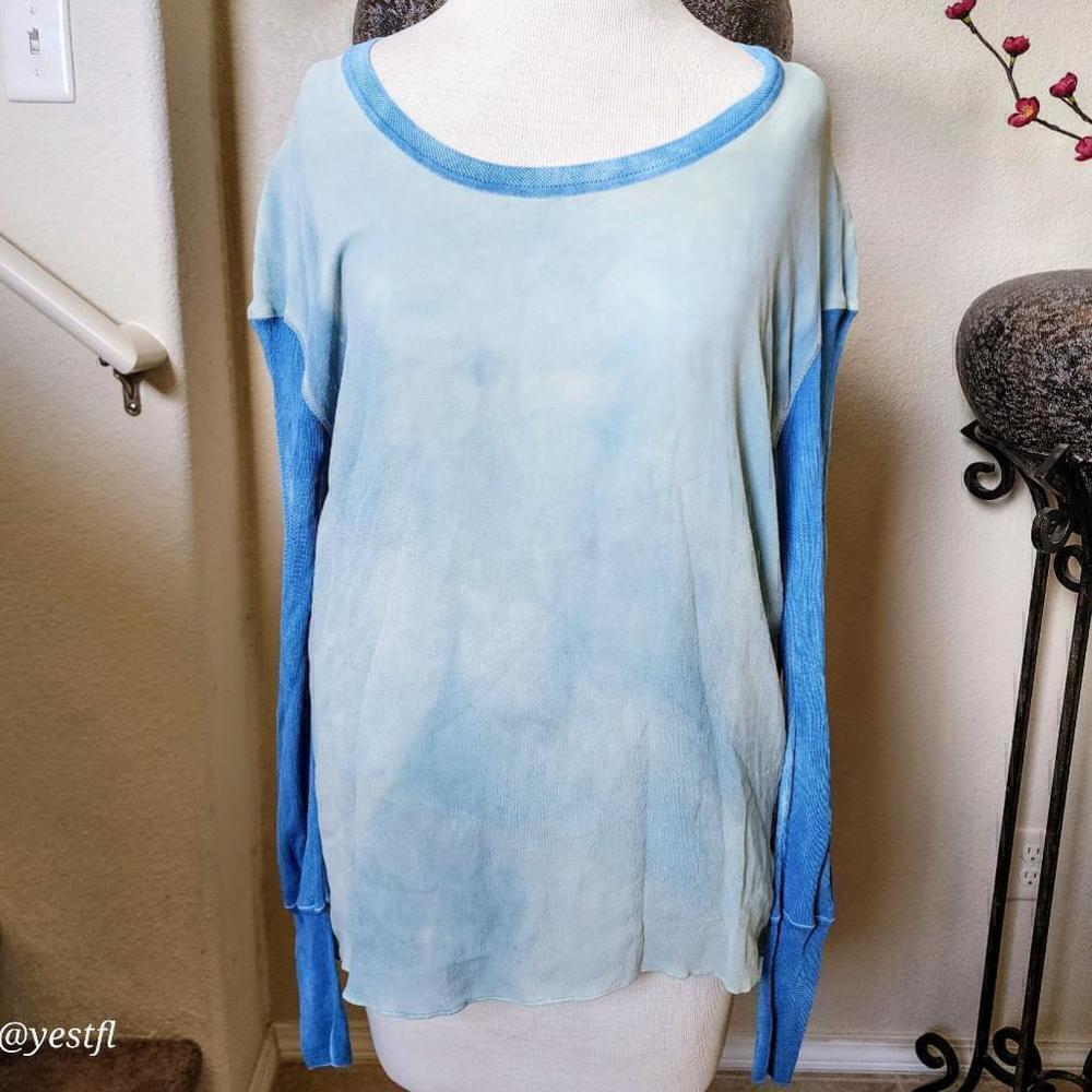 Rag & Bone Daria blue tie dye silk top S